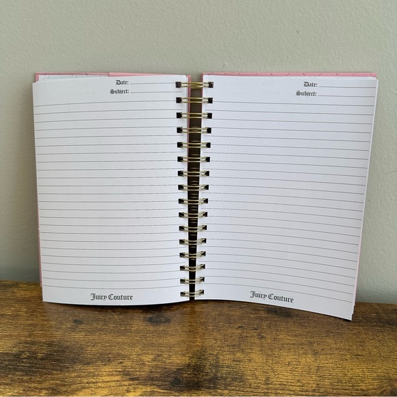 New Juicy Couture Spiral Notebook Journal Heart Pens Set Stationery Pink Gold - Picture 3 of 3